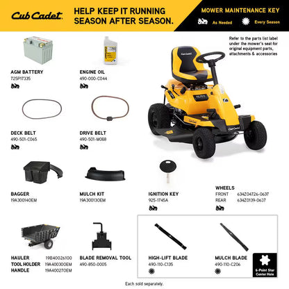 Cub Cadet CC30H 30 In. 10.5 HP Hydrostatic Rear Engine Riding Mower